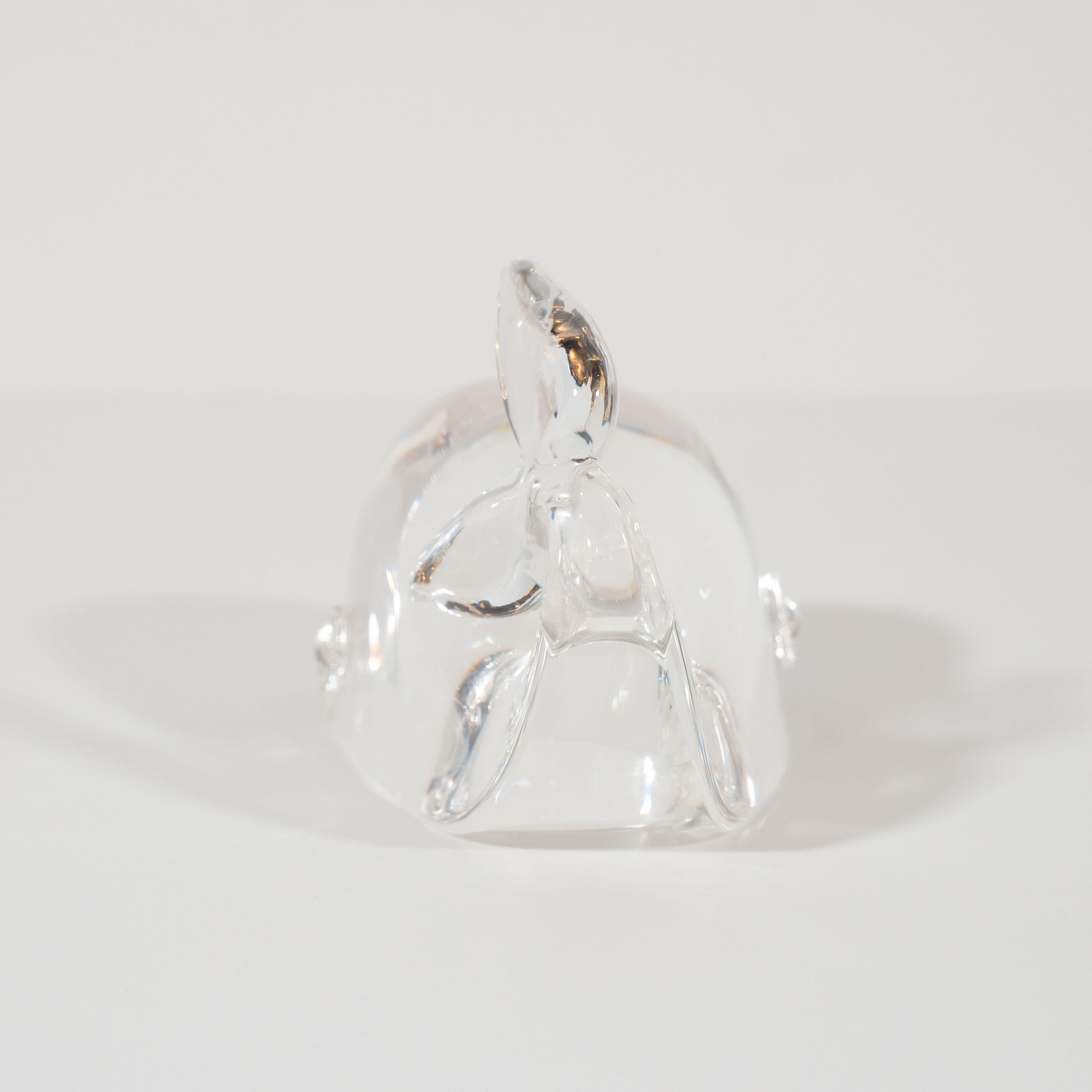 Mid-Century Modern Translucent Glass Beluga Whale Paperweight by Steuben In Excellent Condition In New York, NY