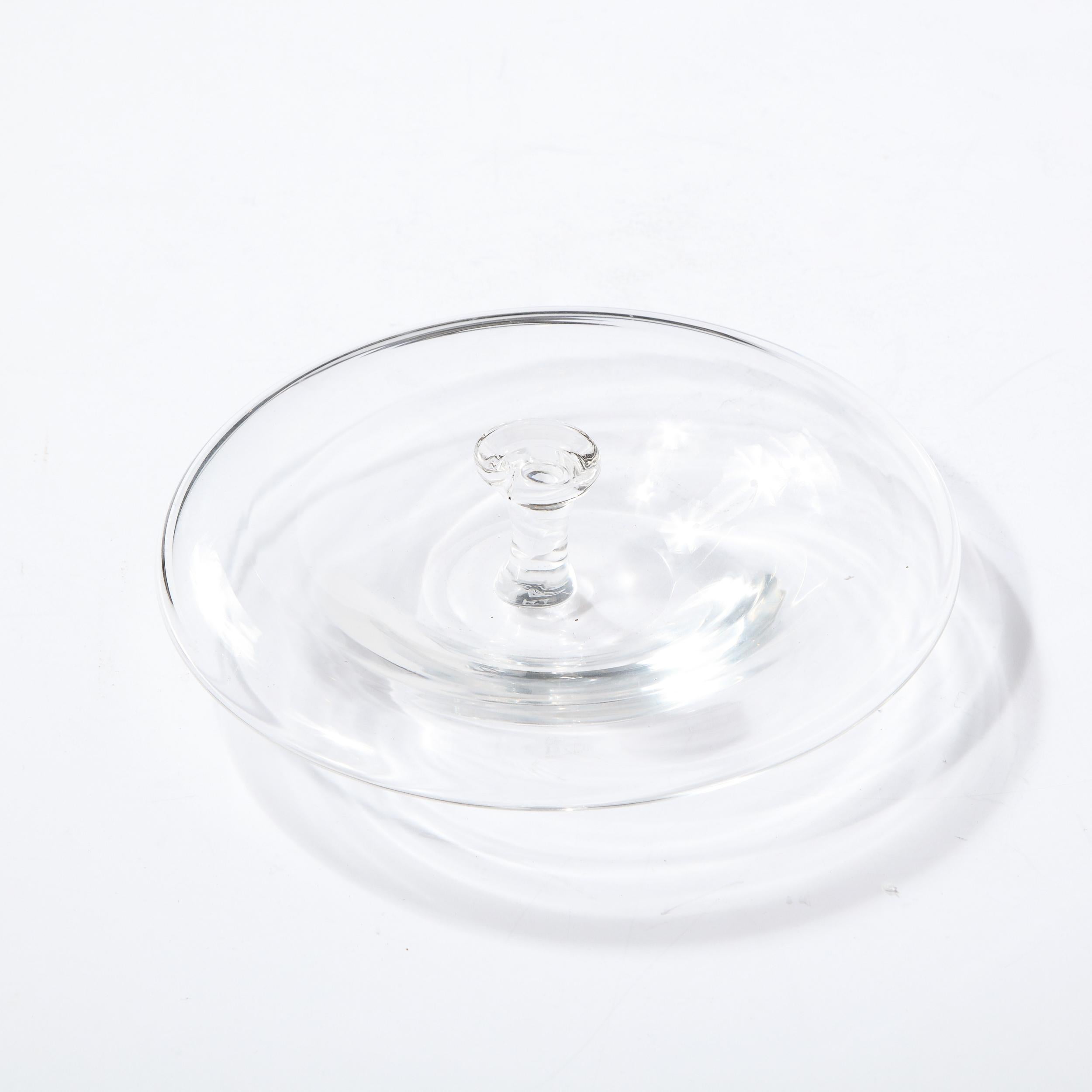 Mid-Century Modern Translucent Glass Decorative Dish by Elsa Peretti for Tiffany In Good Condition For Sale In New York, NY