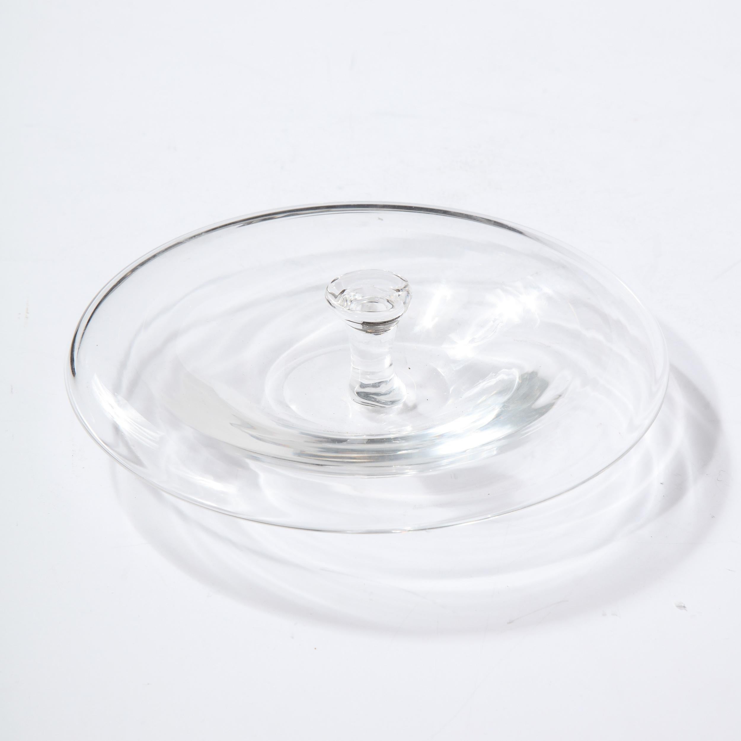 Late 20th Century Mid-Century Modern Translucent Glass Decorative Dish by Elsa Peretti for Tiffany For Sale