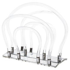 Mid-Century Modern Translucent Lucite Magazine Stand by Dorothy Thorpe