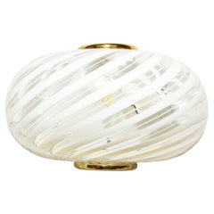 Mid-Century Modern Translucent Murano Glass Sconce with White Striations