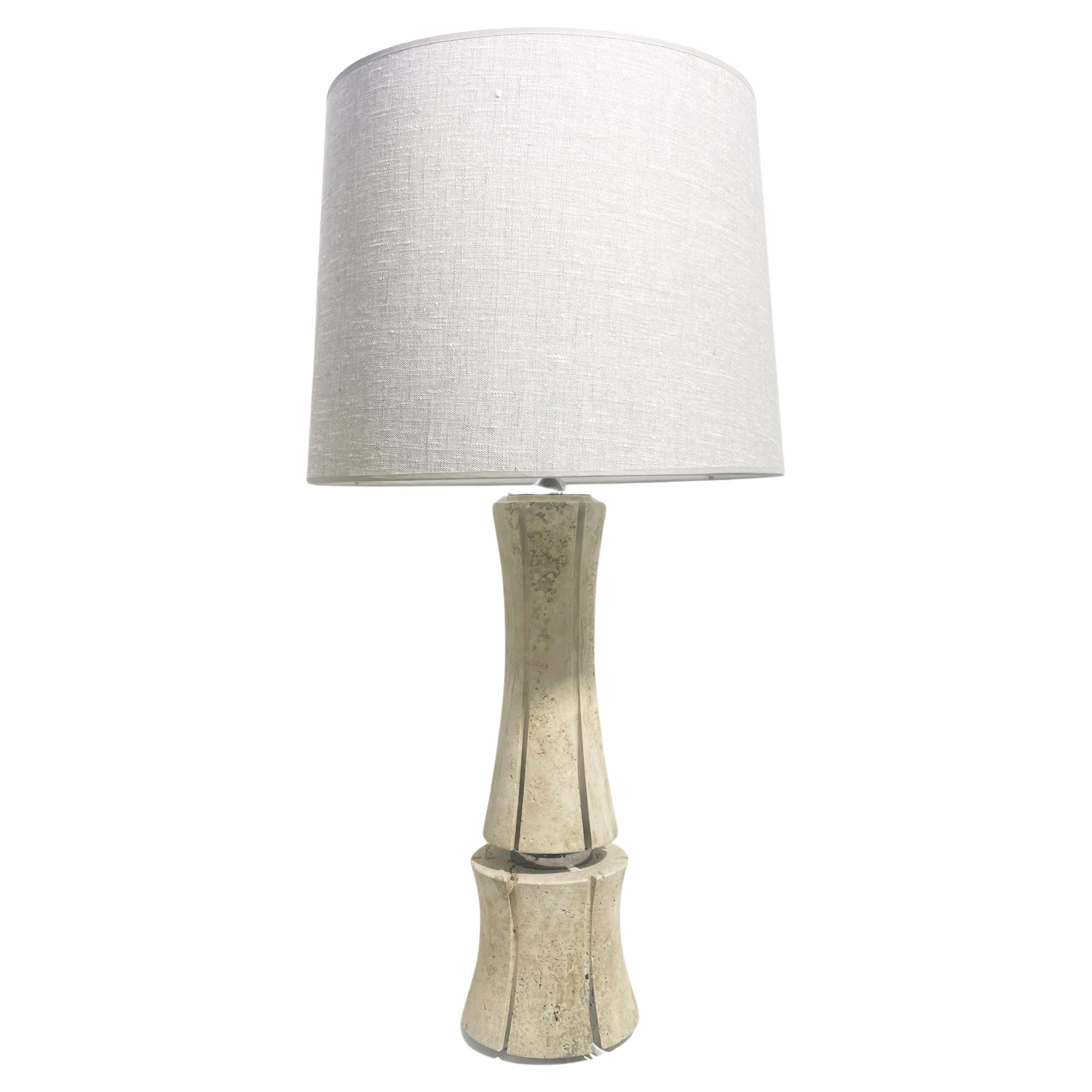 Mid-Century Modern Travertine Table Lamp, Italy, 1970s For Sale