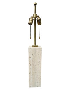 Mid-Century Modern Travertine and Brass Lamp by TH Robsjohn-Gibbings