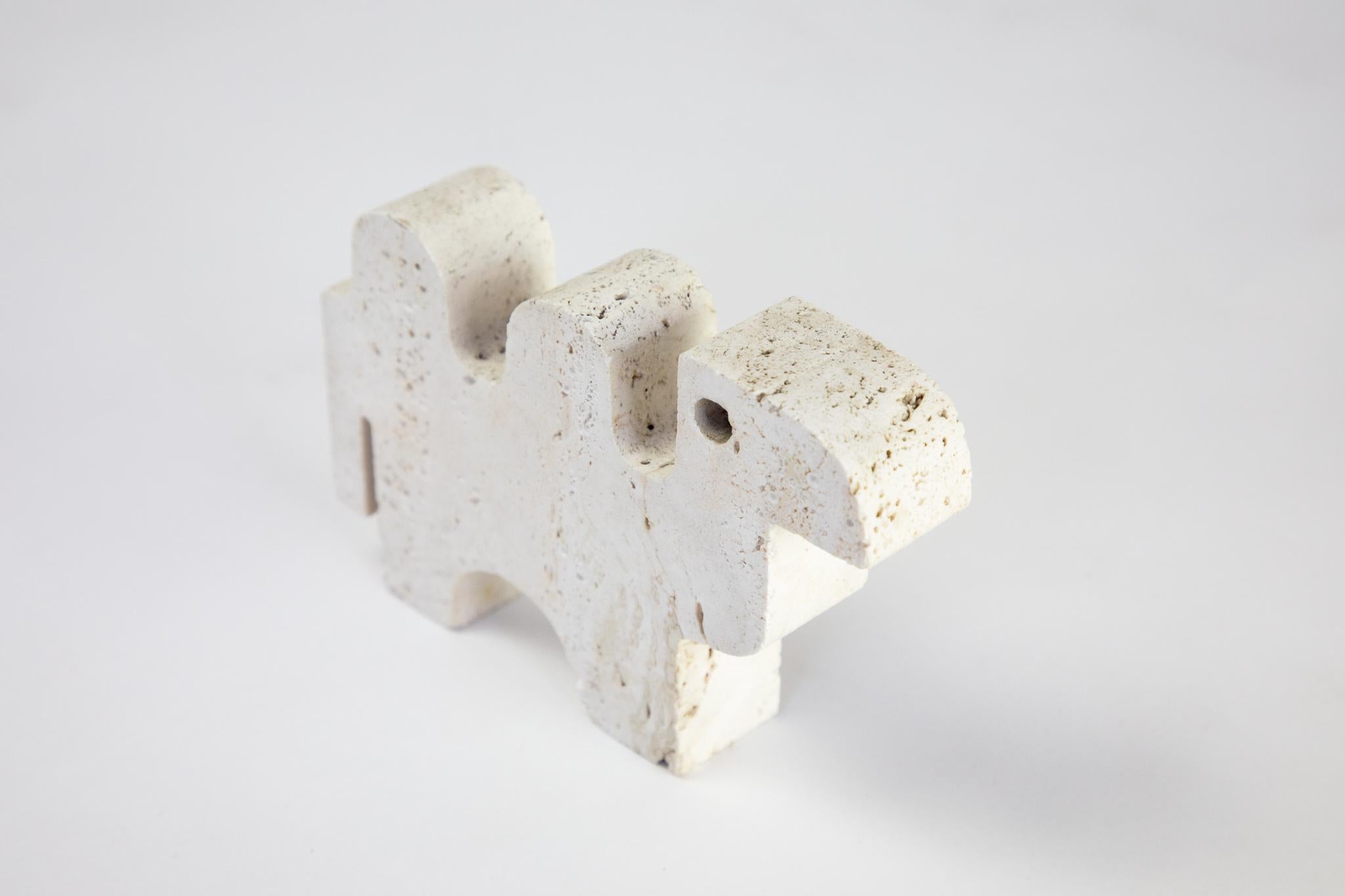Mid-Century Modern Travertine Animals Sculptures in Brutalist Style, Italy 1970s For Sale 4