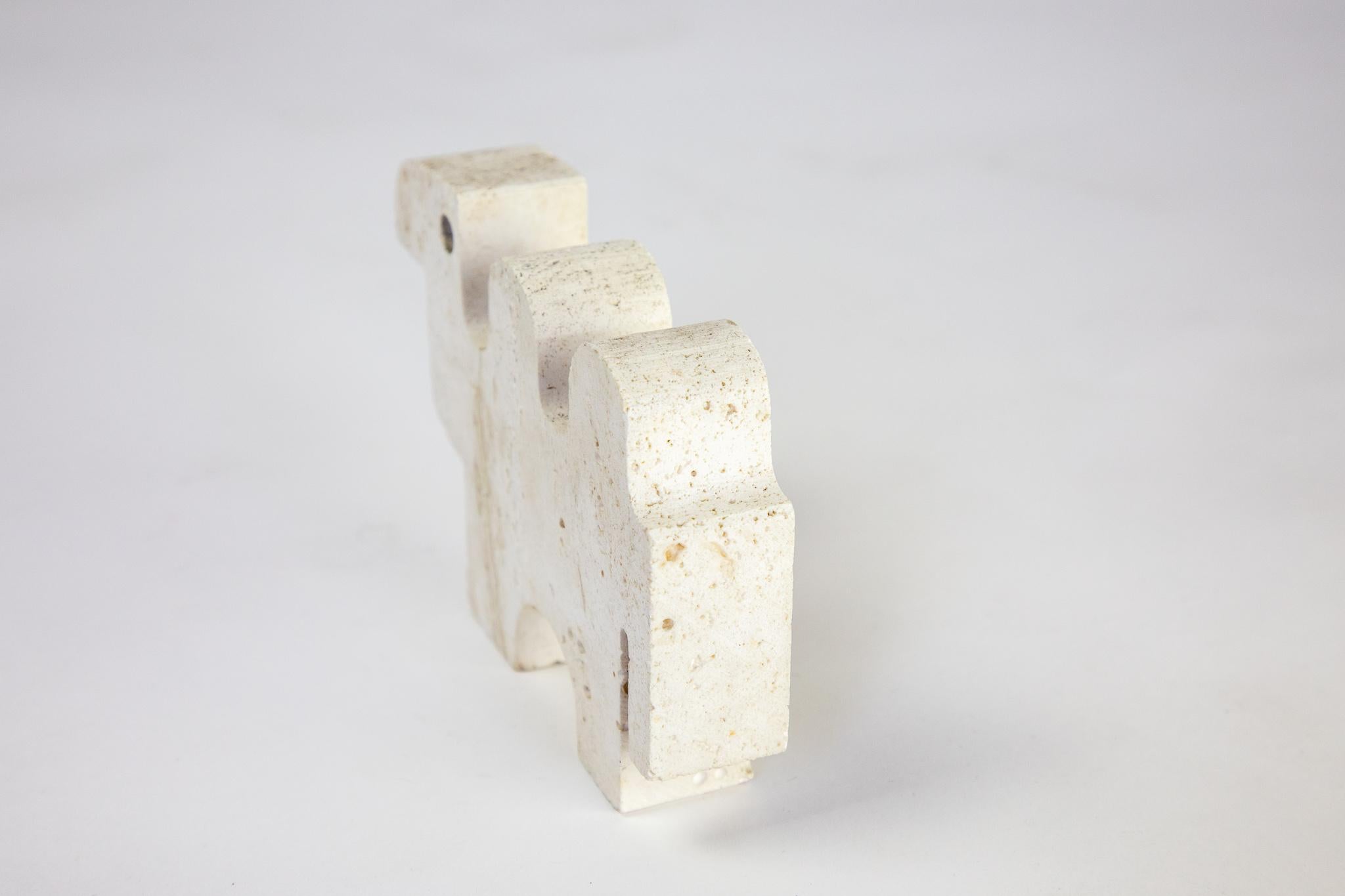 Mid-Century Modern Travertine Animals Sculptures in Brutalist Style, Italy 1970s For Sale 6