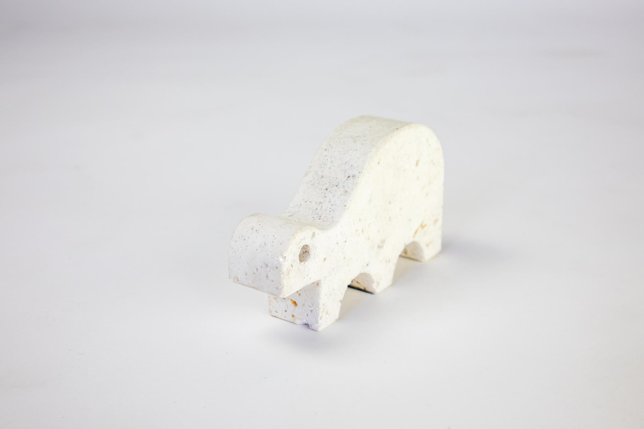 Mid-Century Modern Travertine Animals Sculptures in Brutalist Style, Italy 1970s For Sale 9