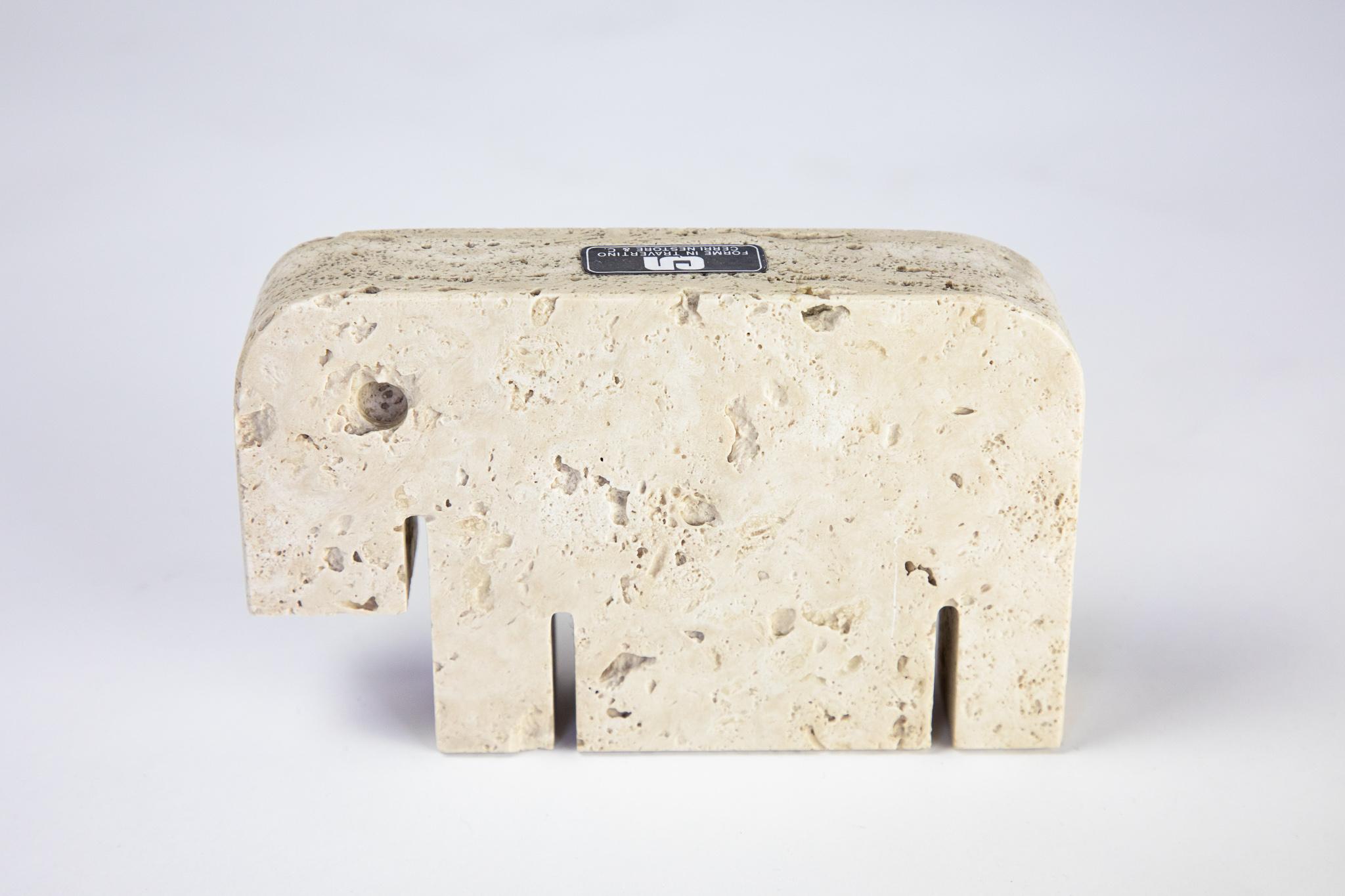 Hand-Crafted Mid-Century Modern Travertine Animals Sculptures in Brutalist Style, Italy 1970s For Sale