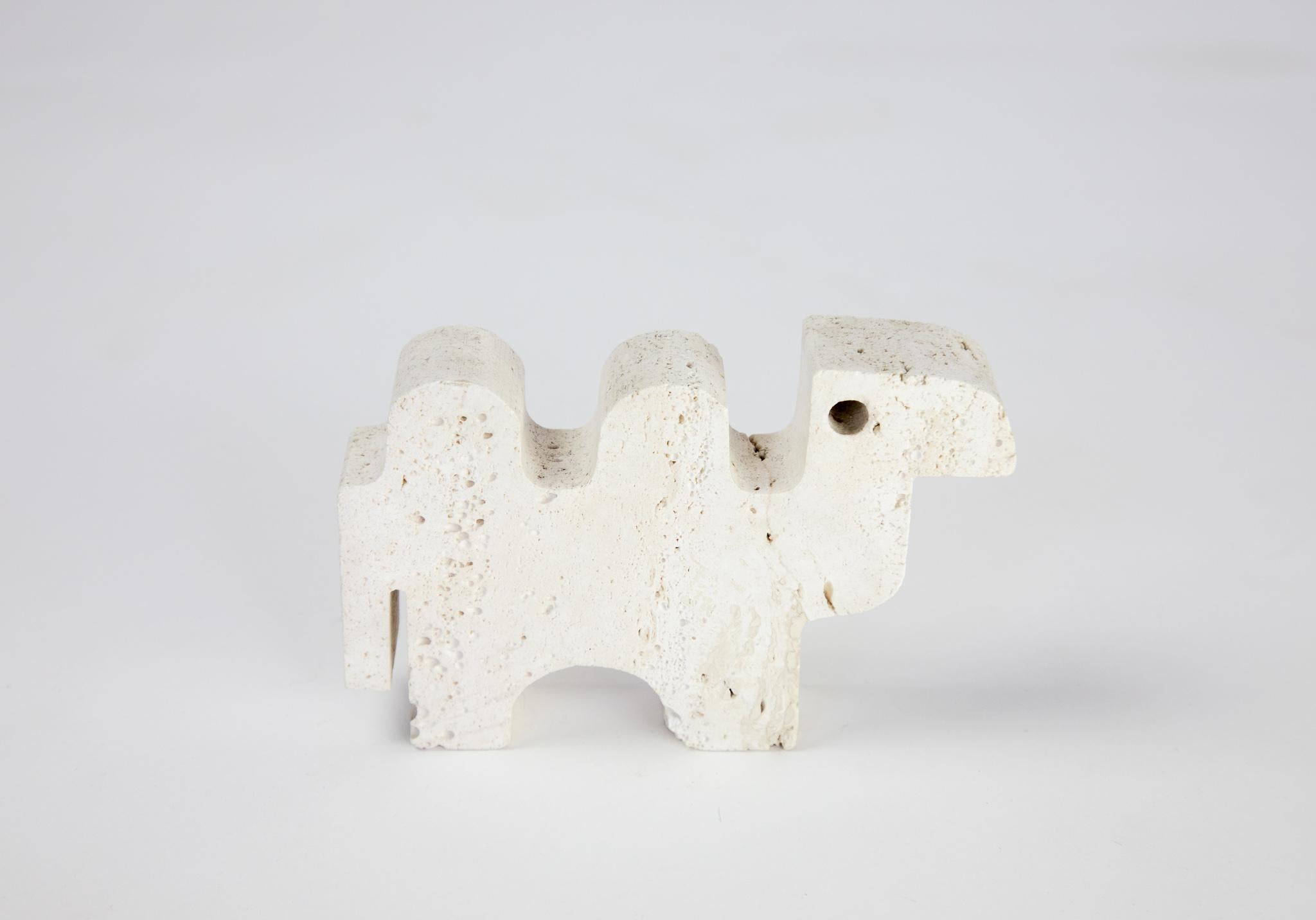 Mid-Century Modern Travertine Animals Sculptures in Brutalist Style, Italy 1970s For Sale 3