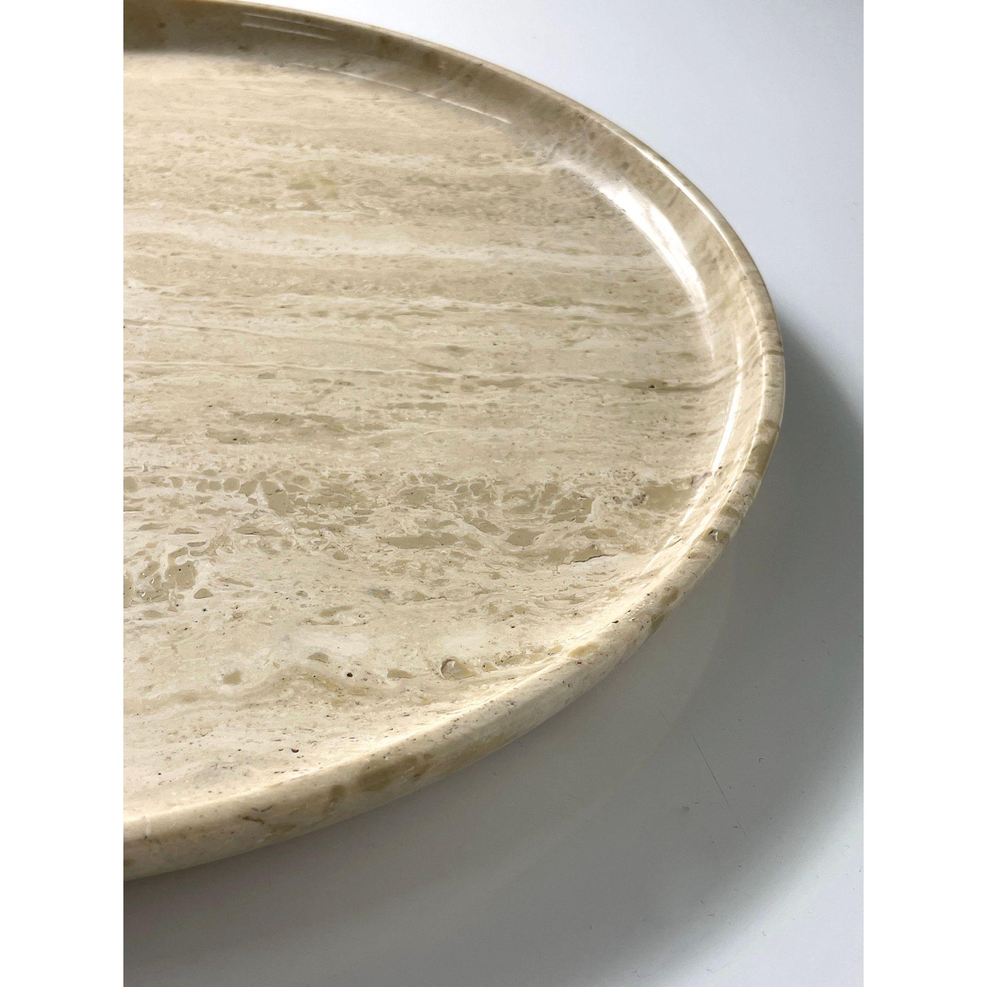 Polished Mid Century Modern Travertine Bowl Attributed to Giusti and Di Rosa circa 1970s For Sale