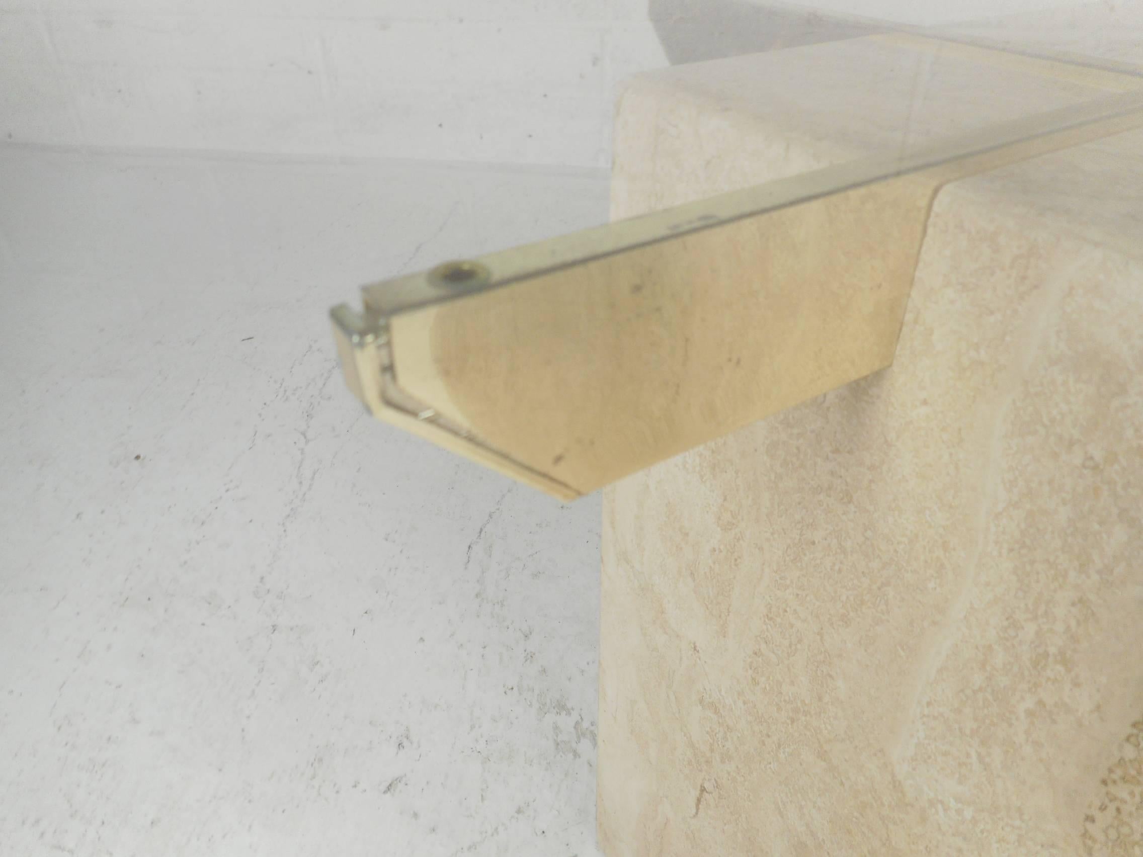 Mid-Century Modern Travertine Coffee Table by Artedi 2