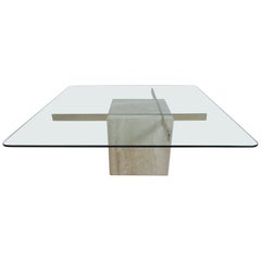 Mid-Century Modern Travertine Coffee Table by Artedi