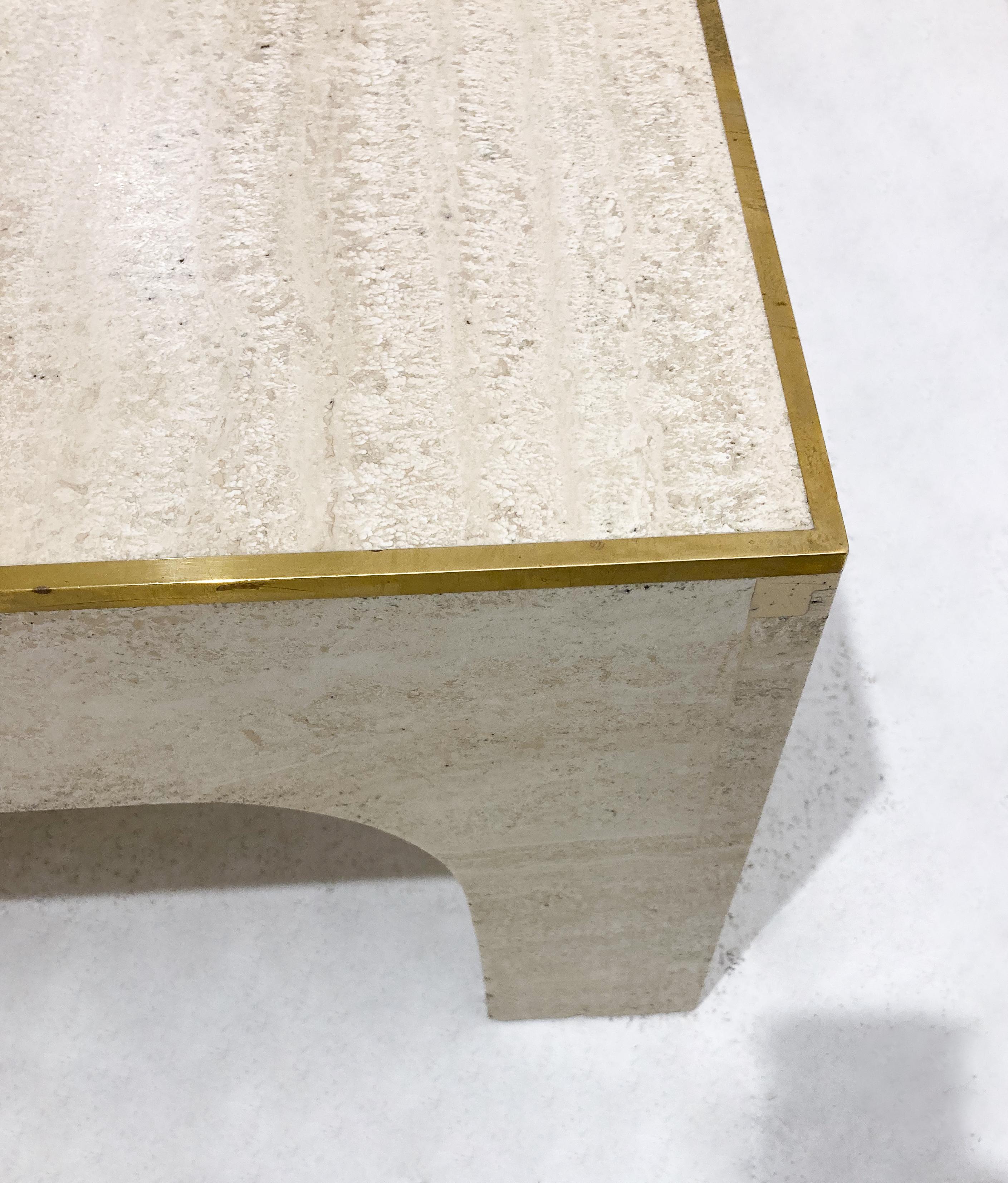 Mid-Century Modern Travertine Coffee Table by Willy Rizzo, Italy, 1960s 6