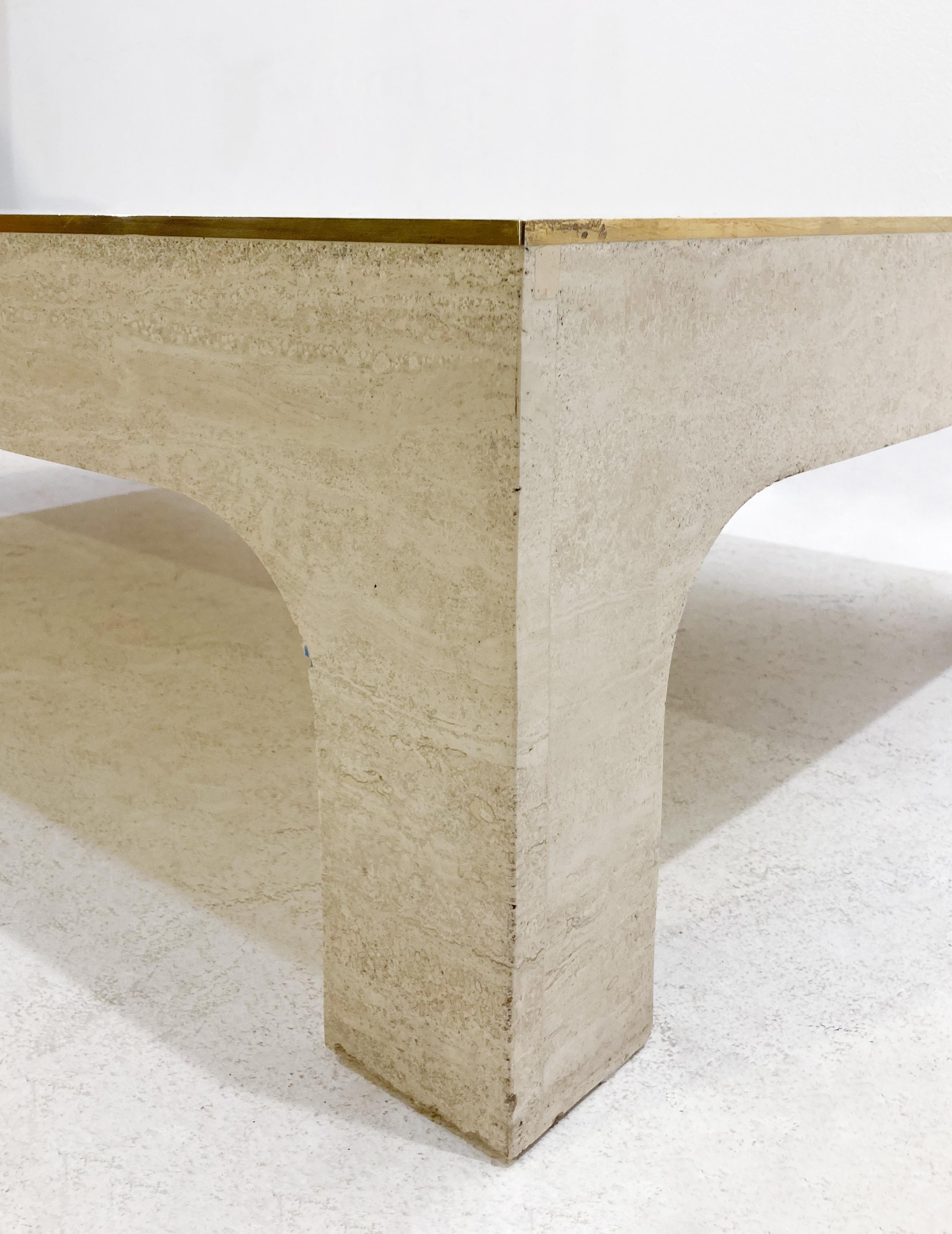 Mid-Century Modern Travertine Coffee Table by Willy Rizzo, Italy, 1960s 7