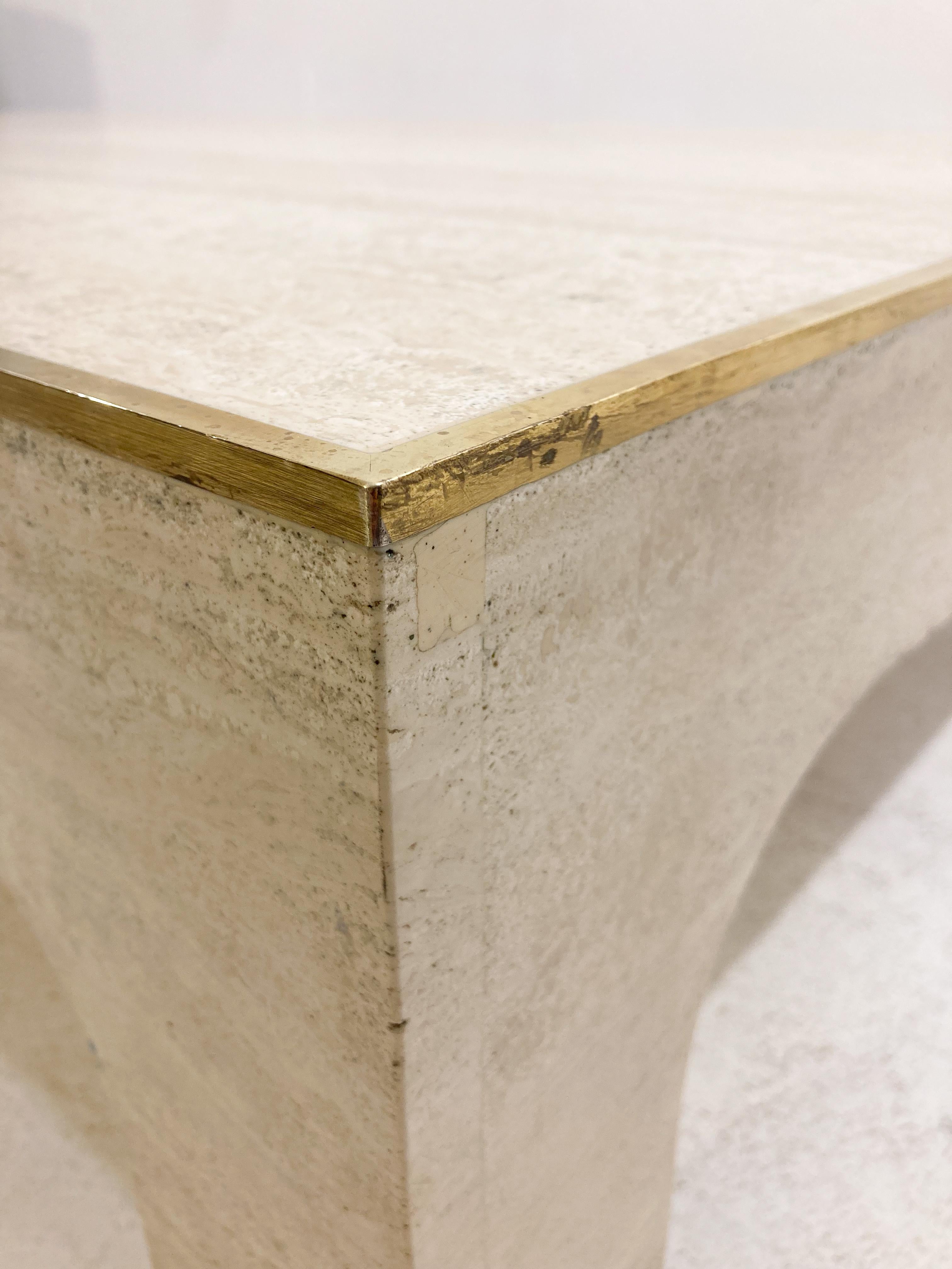 Mid-Century Modern Travertine Coffee Table by Willy Rizzo, Italy, 1960s 8