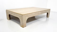 Mid-Century Modern Travertine Coffee Table by Willy Rizzo, Italy, 1960s