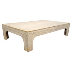 Mid-Century Modern Travertine Coffee Table by Willy Rizzo, Italy, 1960s