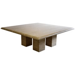 Mid-Century Modern Travertine Coffee Table