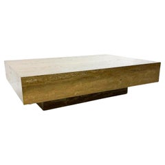 Vintage Mid-Century Modern Travertine Coffee Table, Italy, 1970s