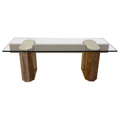 Table basse moderne du milieu du siècle dernier avec plateau en verre poli, 1970