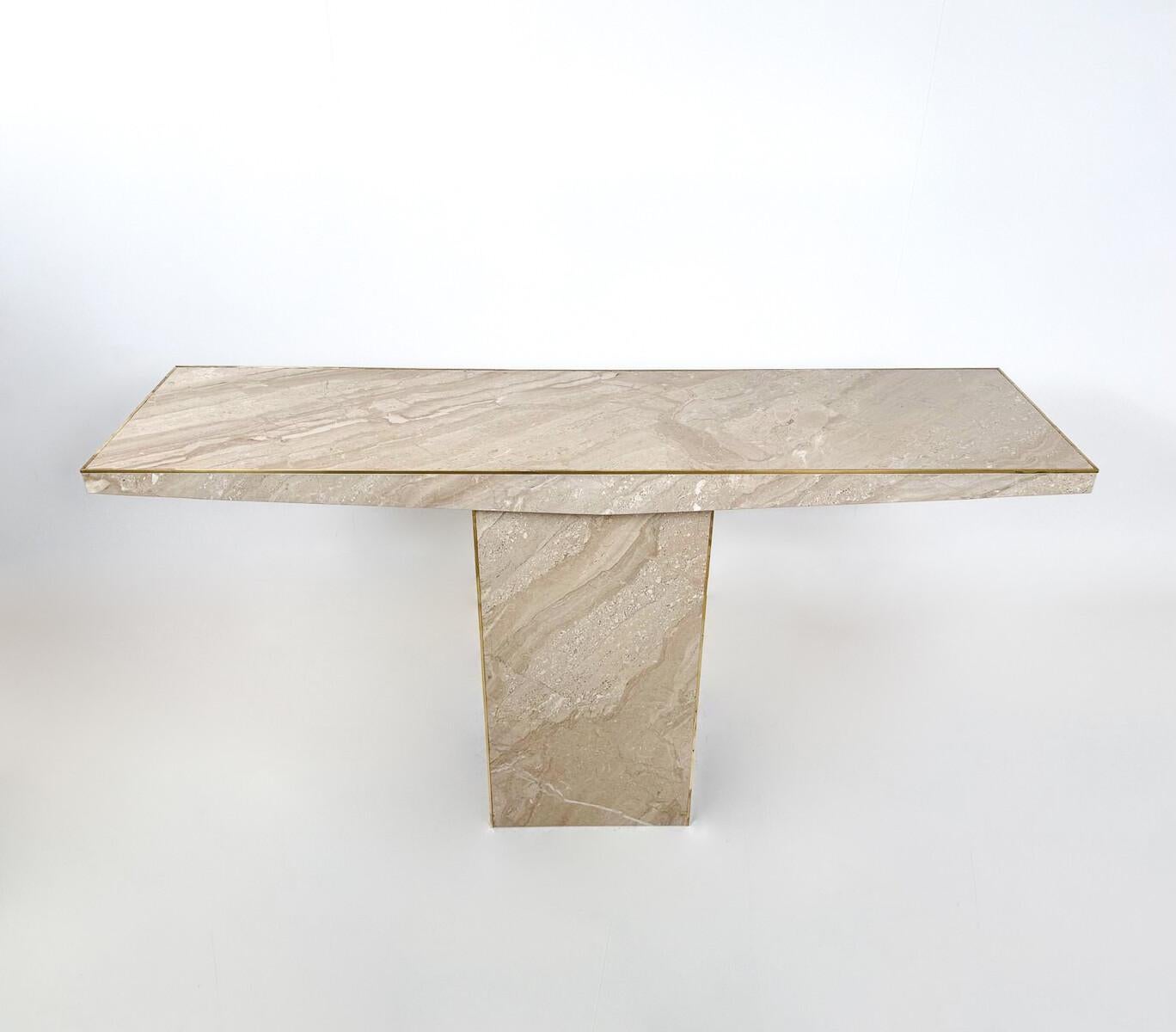 Mid-Century Modern Travertine Console For Sale 1