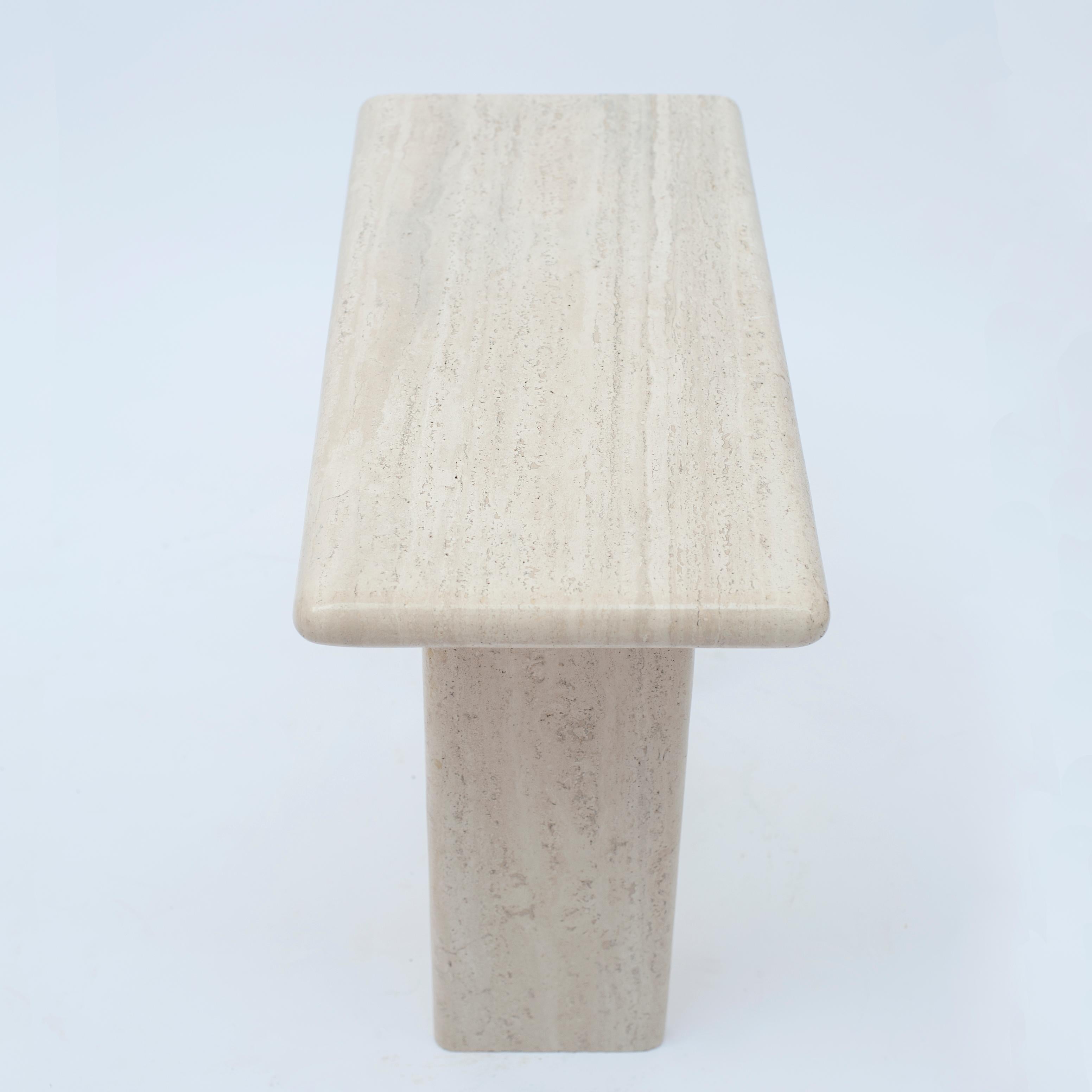 Mid-Century Modern Travertine Console/Side Table, 1970s 1