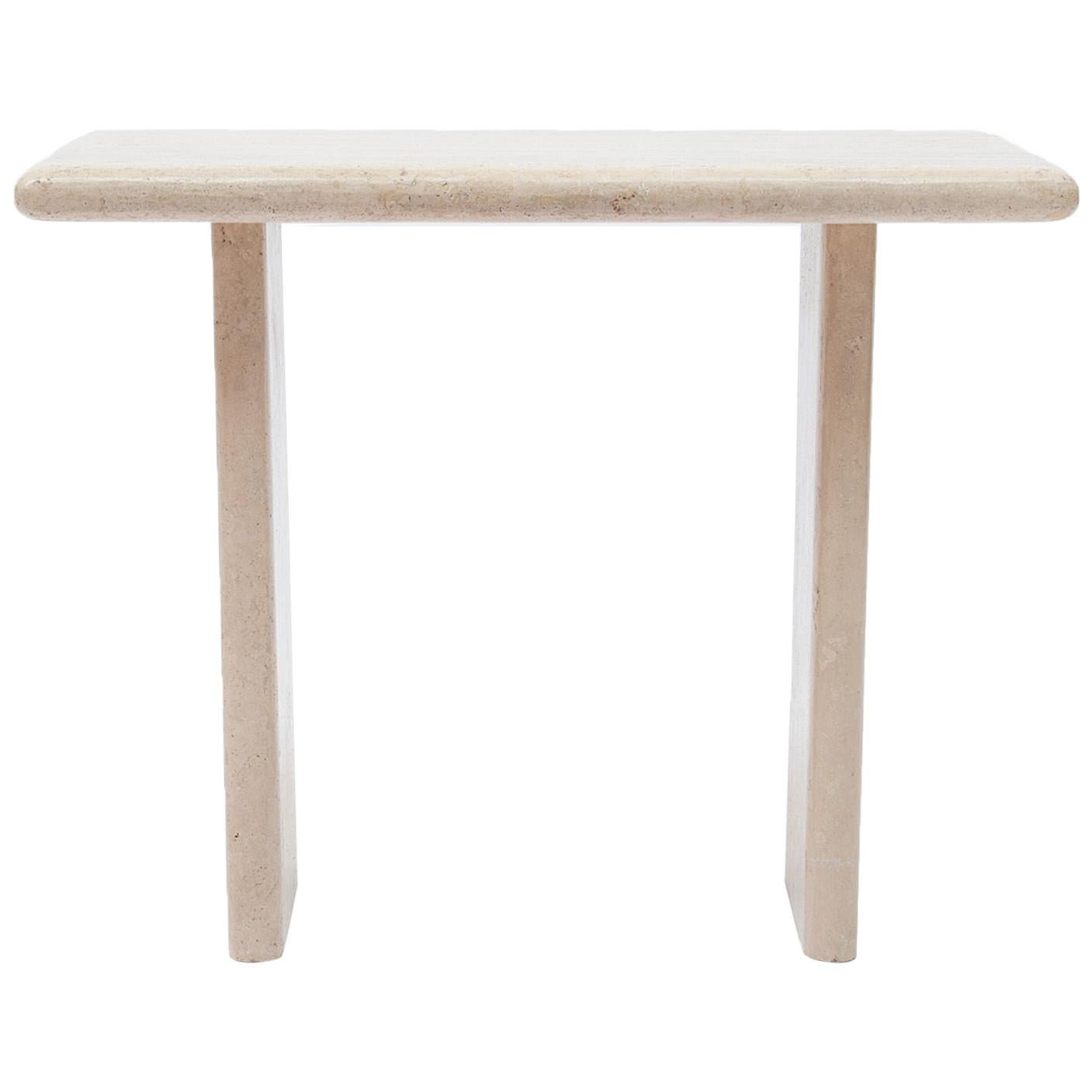 Mid-Century Modern Travertine Console/Side Table, 1970s