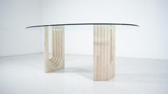 Mid-Century Modern Travertine Dining Table in the style of Carlo Scarpa, 1970s