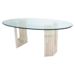 Table de salle à manger en travertin moderne du milieu du siècle dernier par Carlo Scarpa, 1970