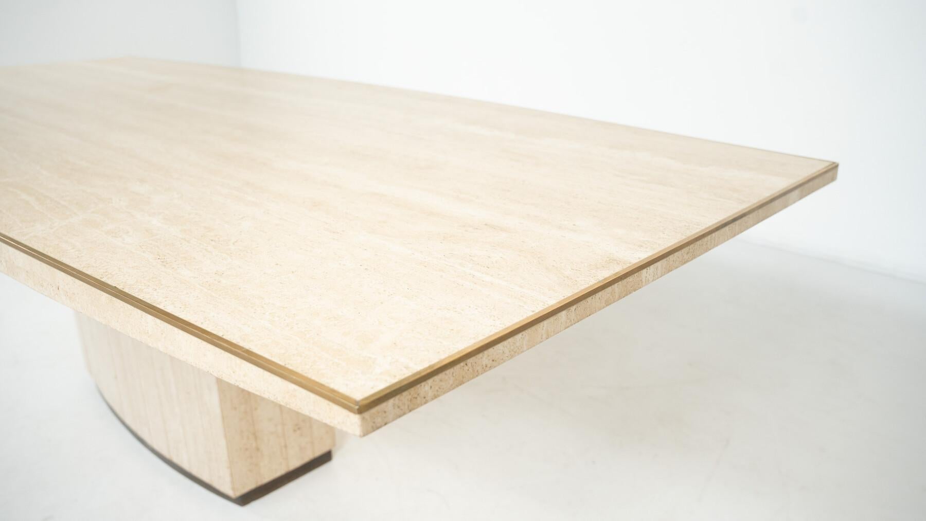 Mid-Century Modern Travertine Dining Table by Willy Rizzo, 1970s For Sale 7