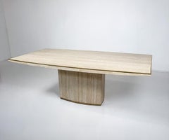 Mid-Century Modern Travertine Dining Table by Willy Rizzo, 1970s