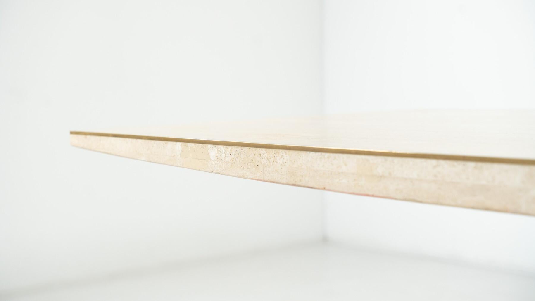 20th Century Mid-Century Modern Travertine Dining Table by Willy Rizzo, 1970s For Sale