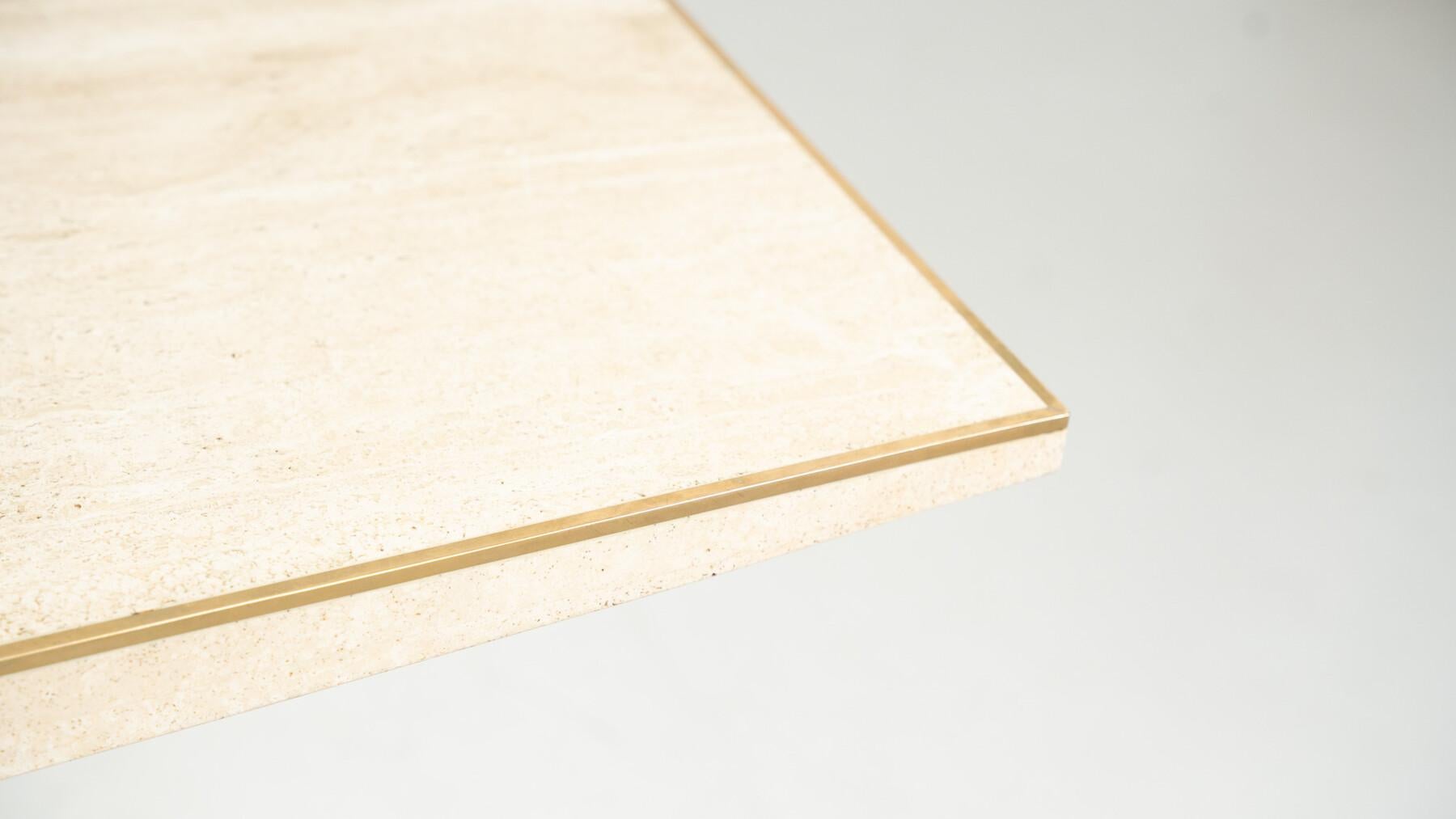Mid-Century Modern Travertine Dining Table by Willy Rizzo, 1970s For Sale 1