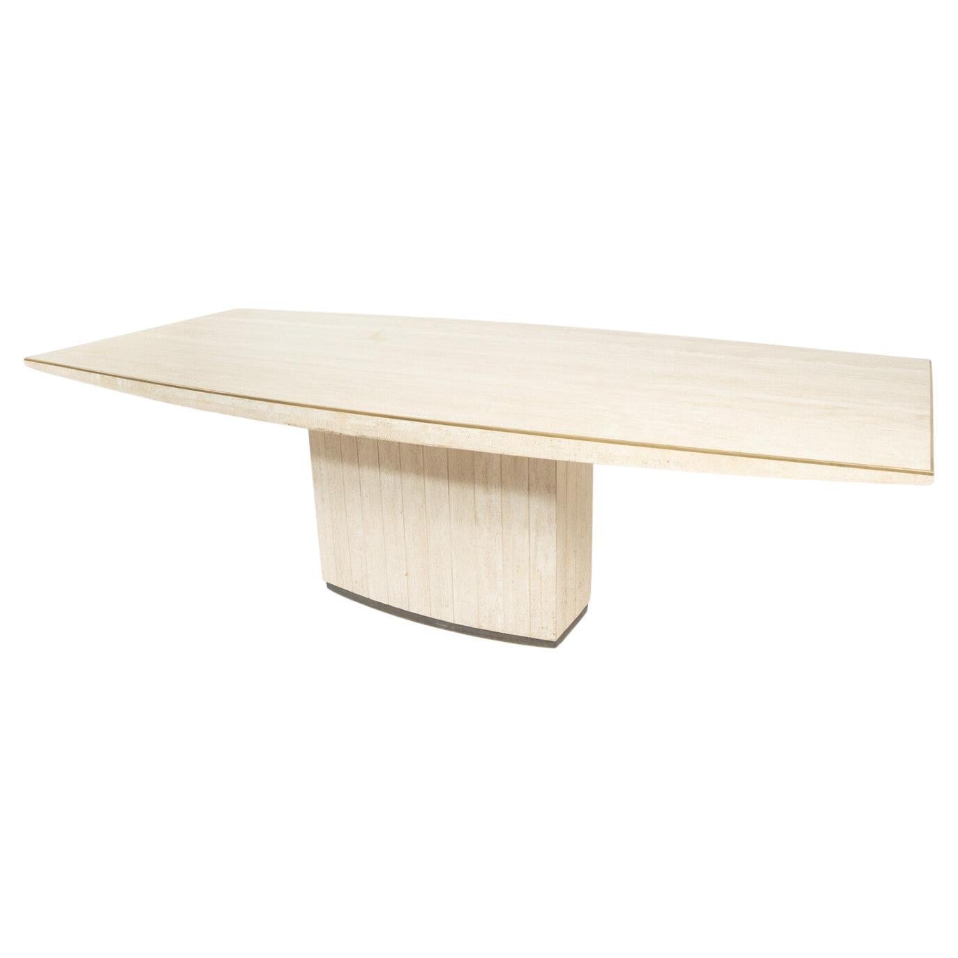 Mid-Century Modern Travertine Dining Table by Willy Rizzo, 1970s