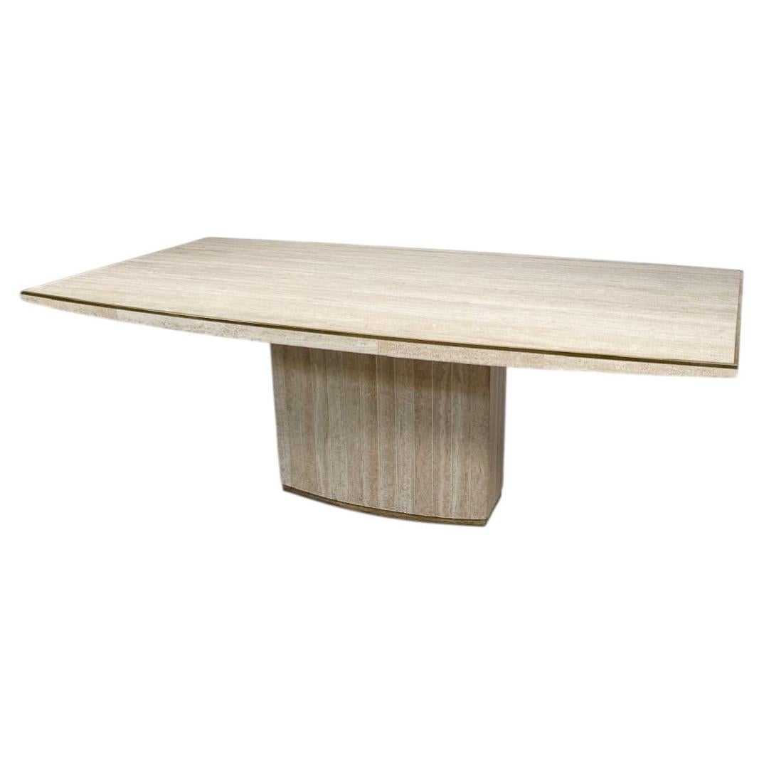 Mid-Century Modern Travertine Dining Table by Willy Rizzo, 1970s