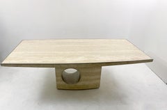Mid-Century Modern Travertine Dining Table by Willy Rizzo, Italy, 1960s