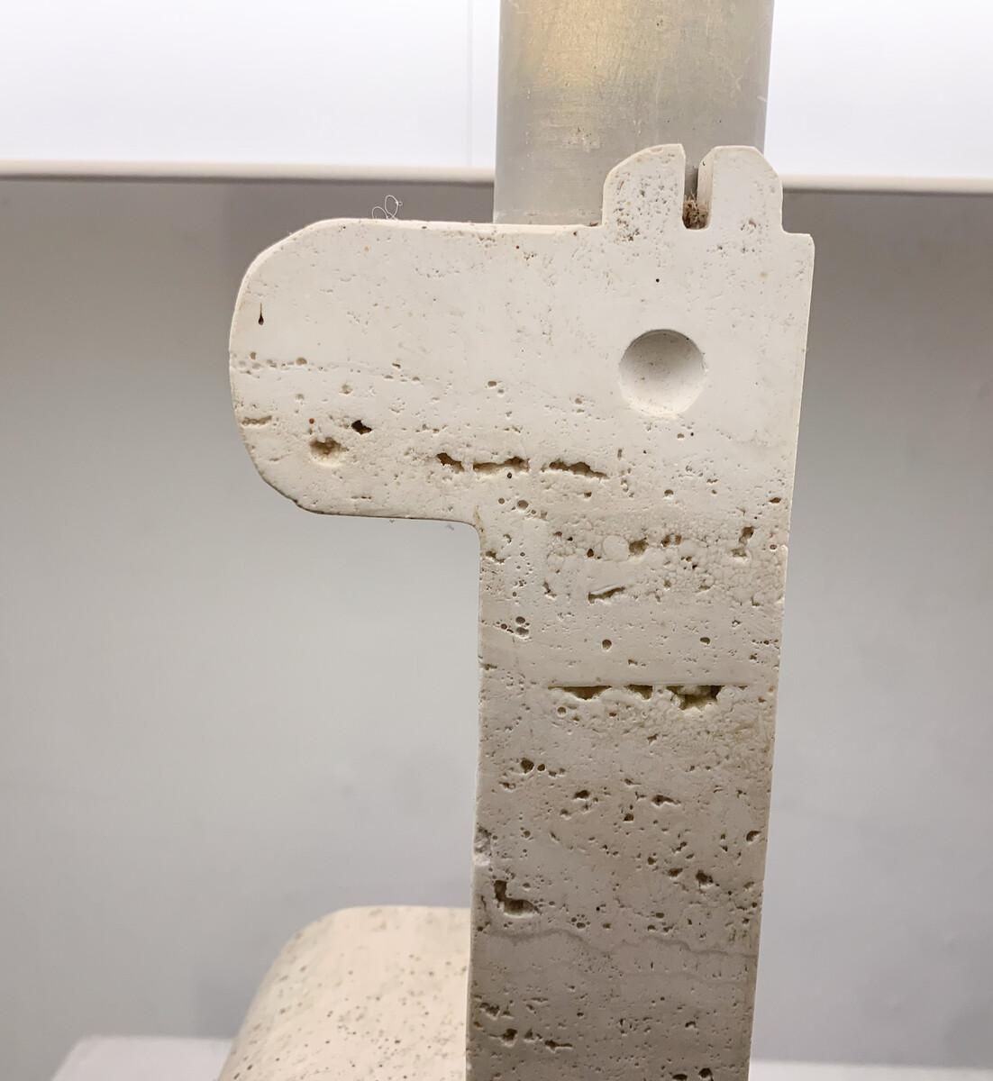 Late 20th Century Mid-Century Modern Travertine Girafe Table Lamp by Fratelli Mannelli, Italy 1970 For Sale