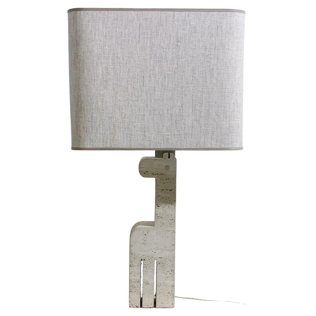 Mid-Century Modern Travertine Girafe Table Lamp by Fratelli Mannelli, Italy 1970 For Sale