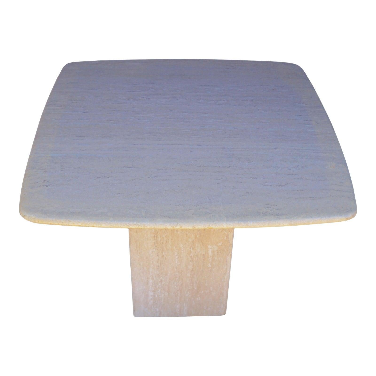 Other Mid-Century Modern Travertine Marble Side Table For Sale