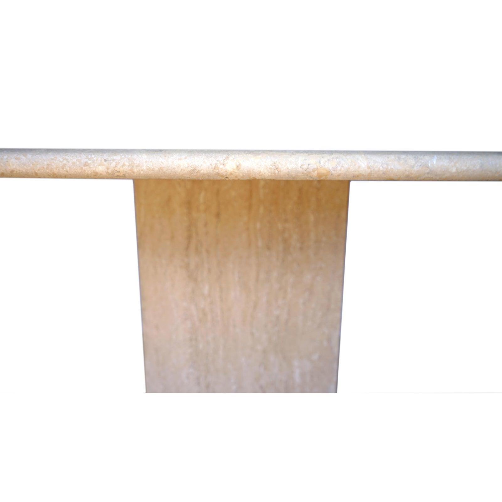 20th Century Mid-Century Modern Travertine Marble Side Table For Sale