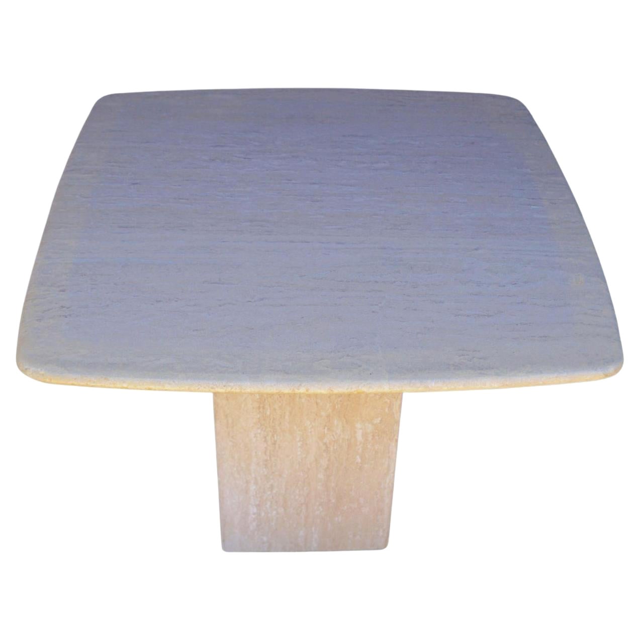 Mid-Century Modern Travertine Marble Side Table