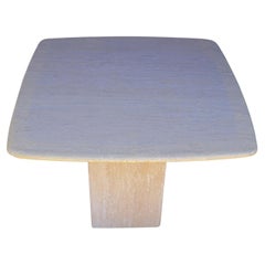 Mid-Century Modern Travertine Marble Side Table
