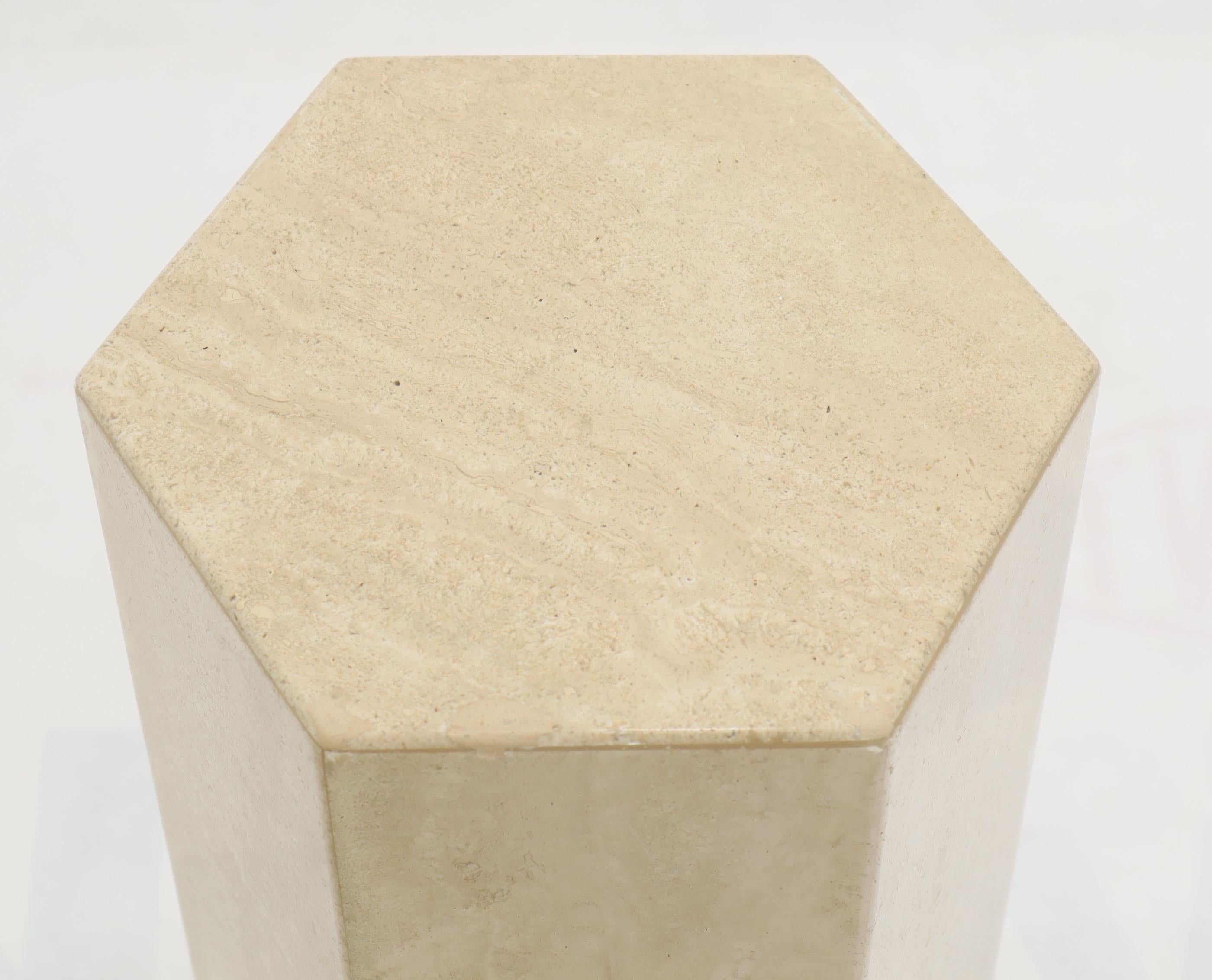 Mid-Century Modern Travertine Marble Tall Tower Shape Table Pedestal For Sale 2