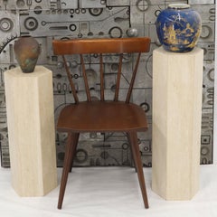 Mid-Century Modern Travertine Marble Tall Tower Shape Table Pedestal