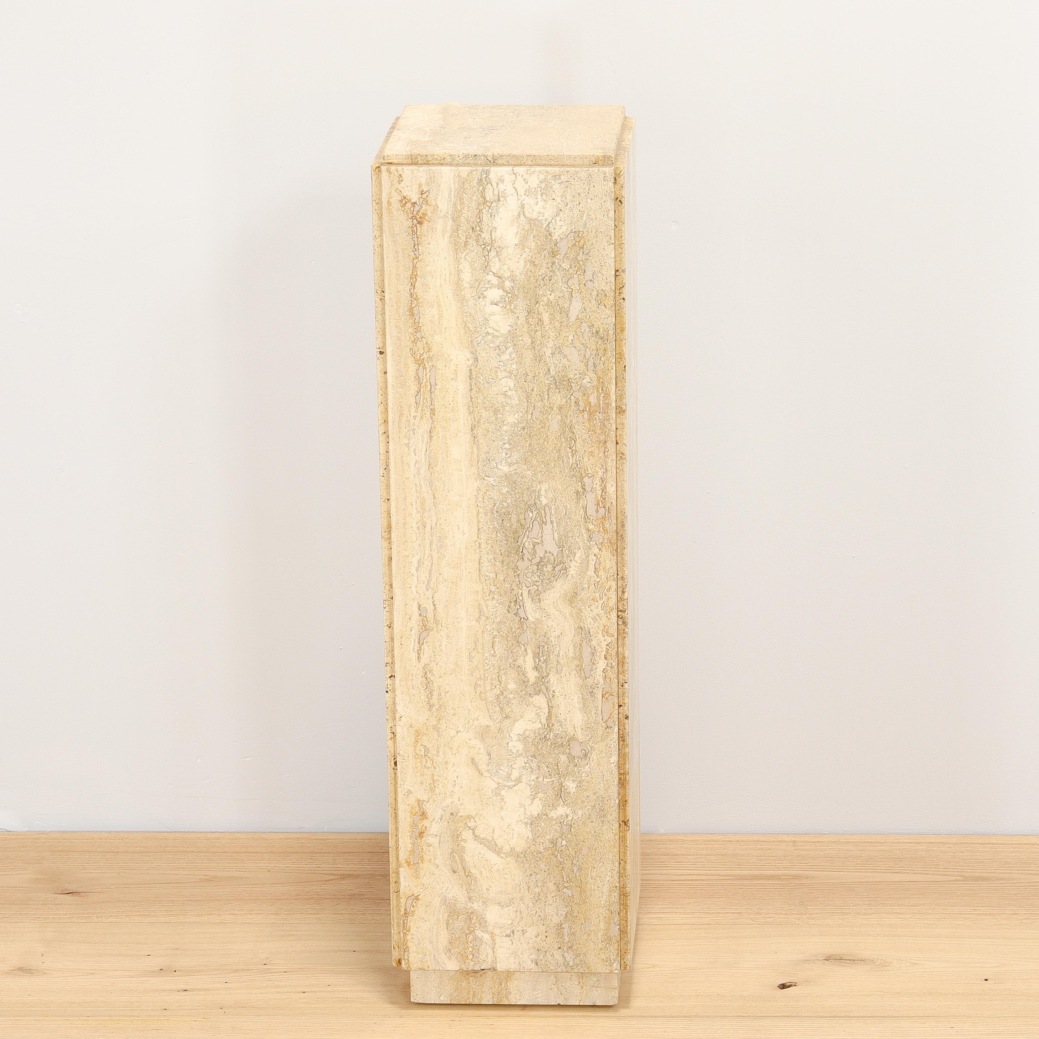 Mid-Century Modern Travertine Pedestal 3