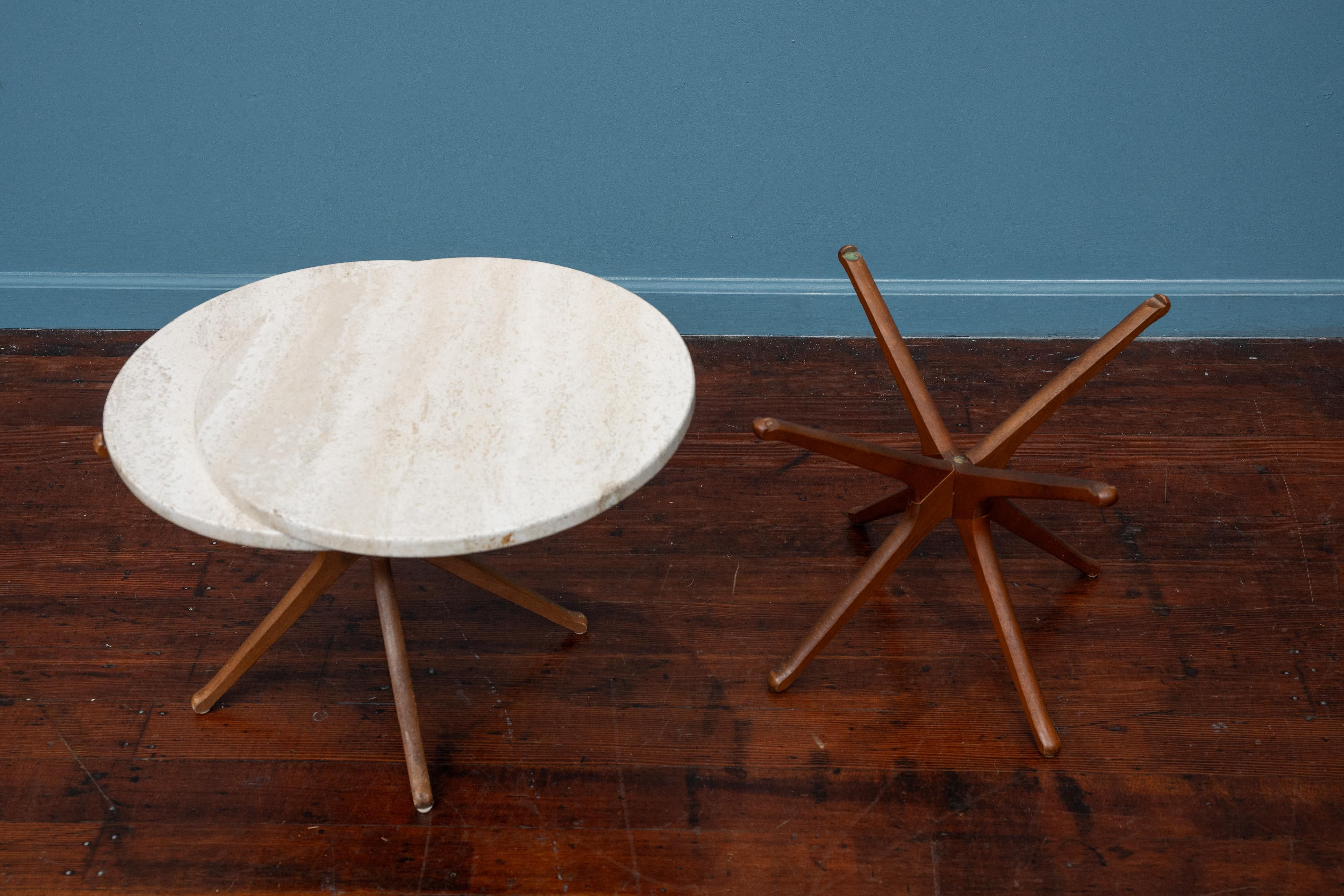 Travertino Mid-Century Modern Travertine Side Tables in vendita