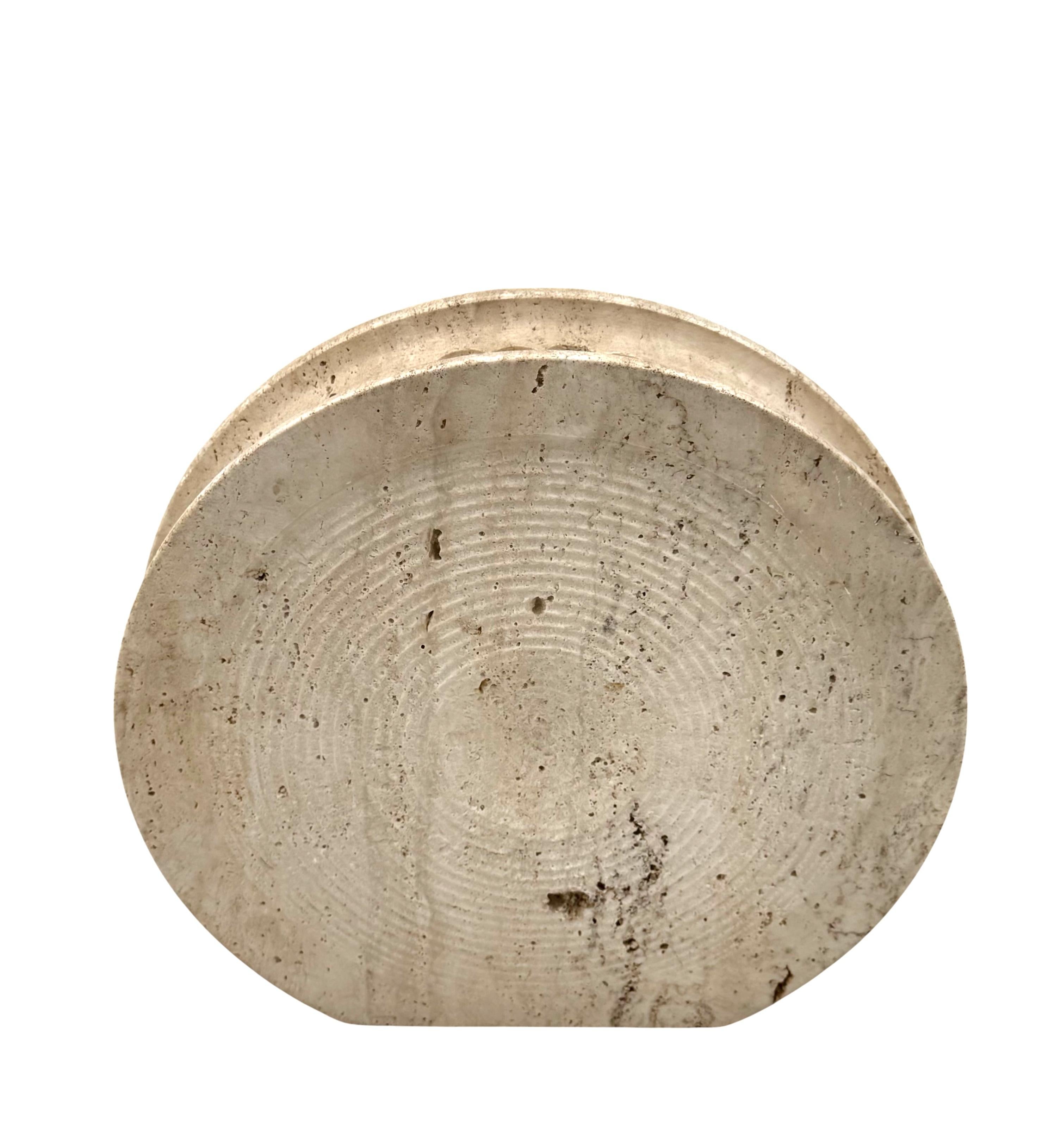 Mid-century modern travertine solifleur vase, Cerri Nestore, Italy, 1970s in vendita 3