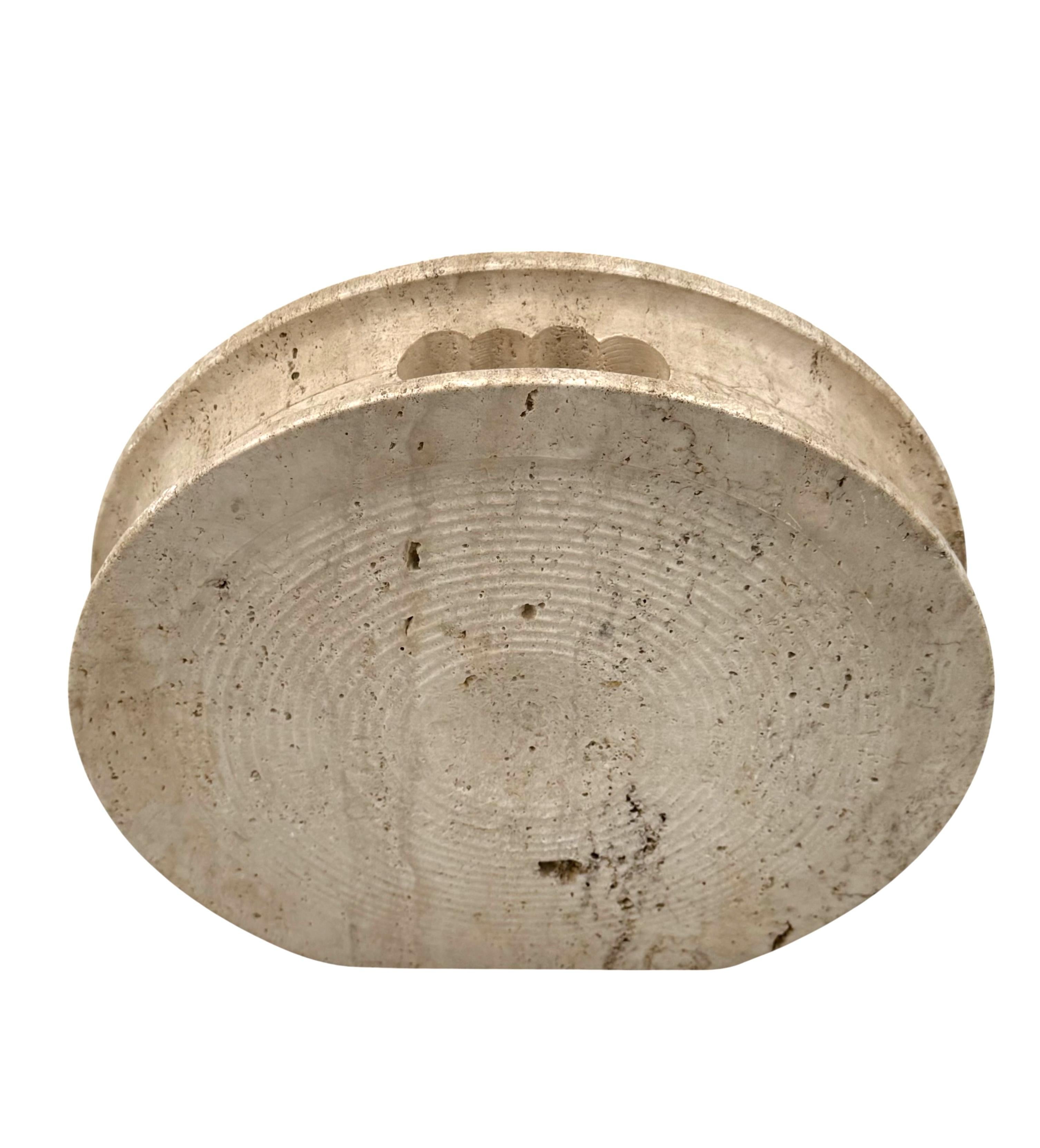Mid-century modern travertine solifleur vase, Cerri Nestore, Italy, 1970s in vendita 4