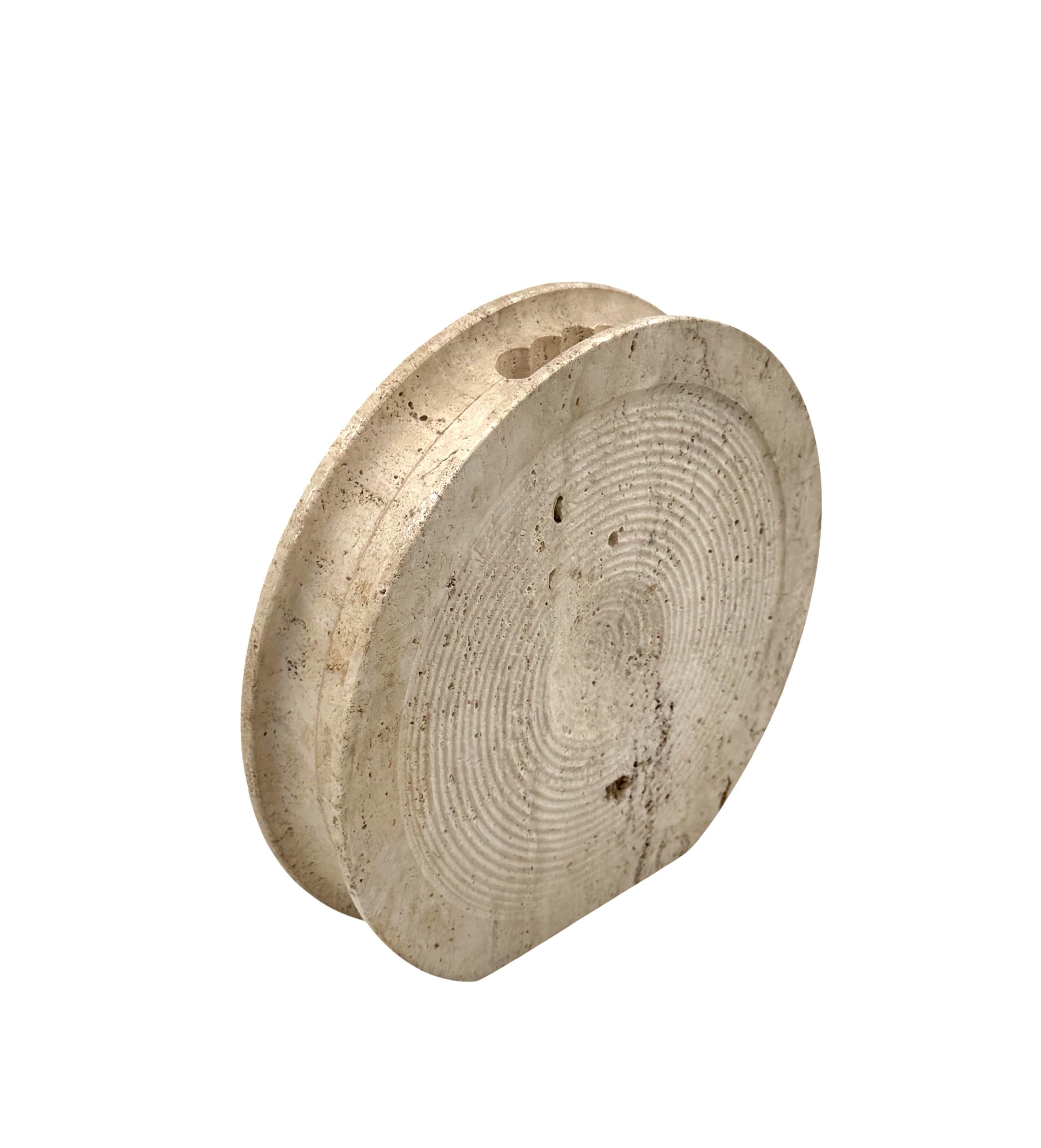 Mid-century modern travertine solifleur vase, Cerri Nestore, Italy, 1970s in vendita 6