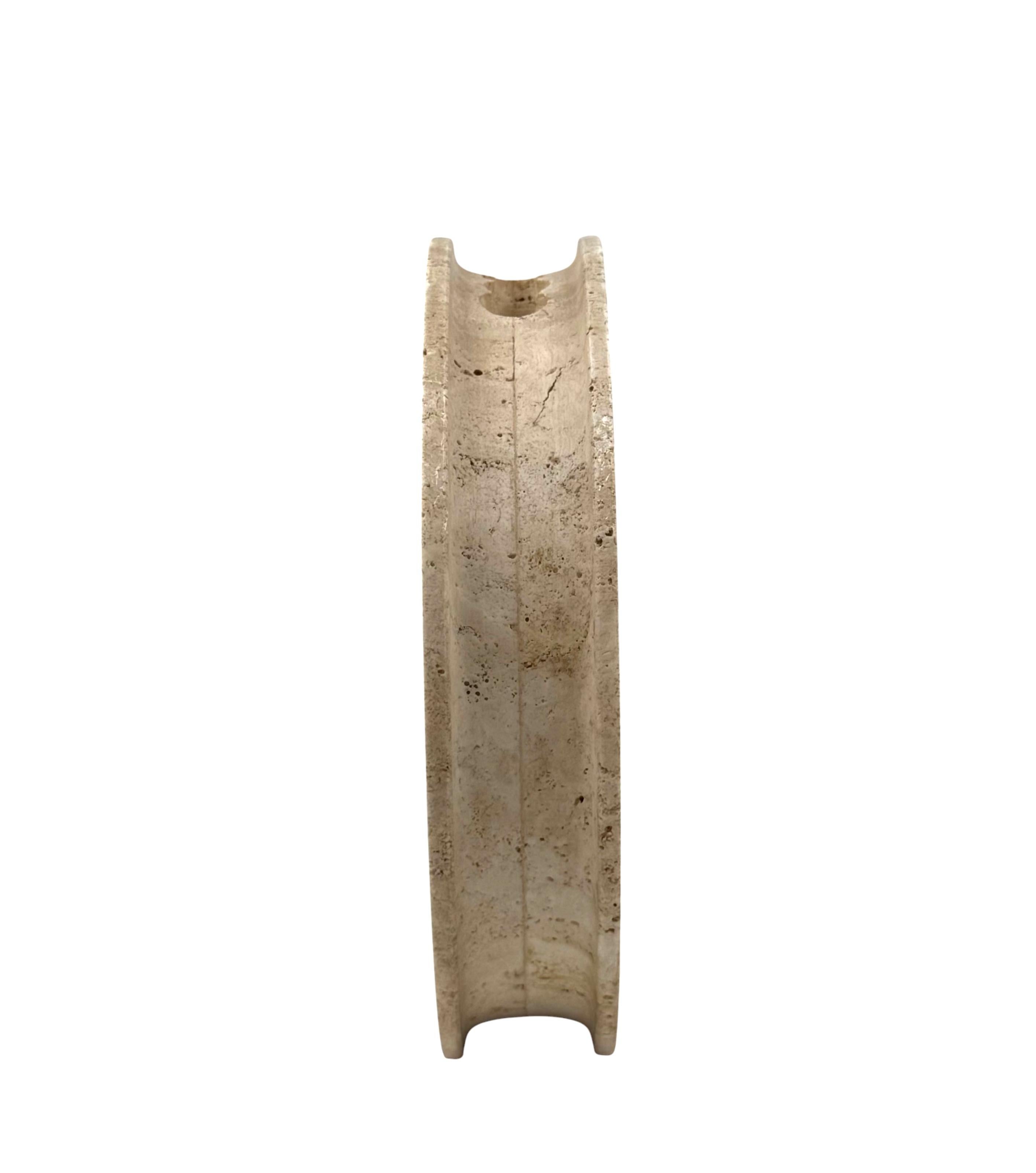 Mid-century modern travertine solifleur vase, Cerri Nestore, Italy, 1970s in vendita 7
