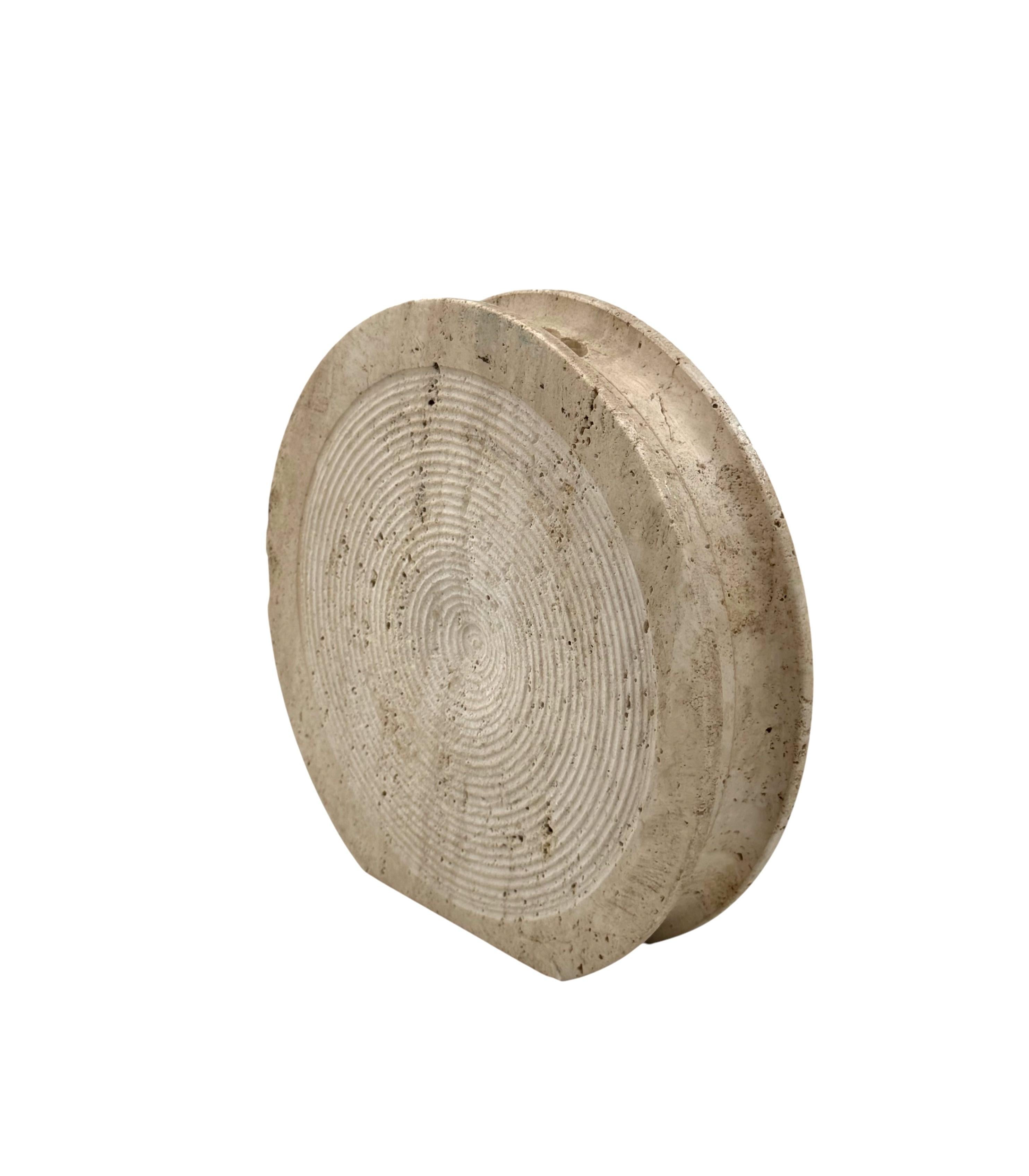 Mid-century modern travertine solifleur vase, Cerri Nestore, Italy, 1970s in vendita 8